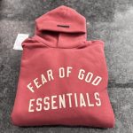 Fear of God Men's Burgundy and Red Hoodie