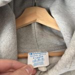 Champion Men's Grey and Blue Hoodie - Image 6