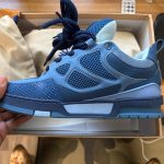 Louis Vuitton Men's Blue and Navy Trainers - Image 2